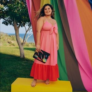 Tabitha Brown for Target Pink Sleeveless Tie Front Maxi Dress